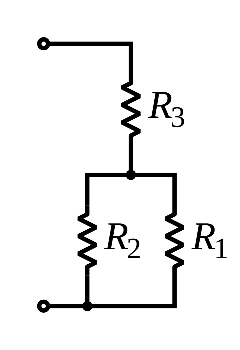 Circuit diagram showing current flow through components
